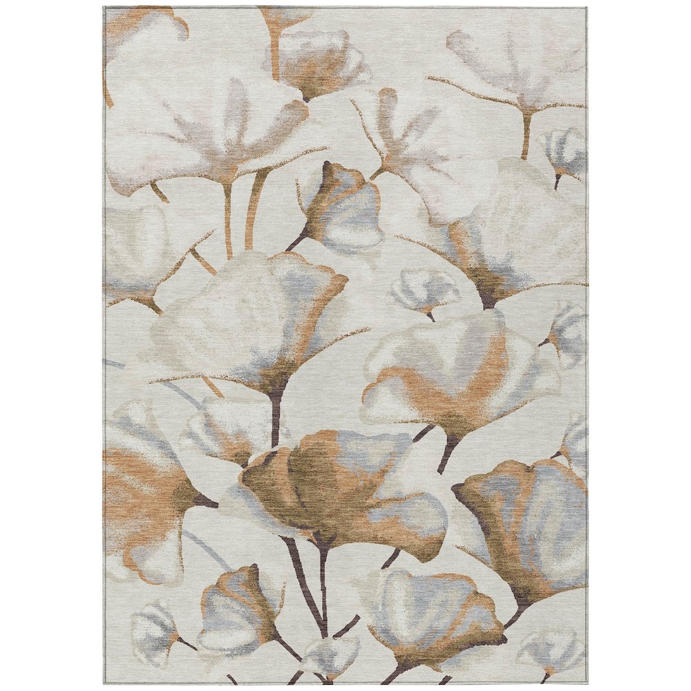 Machine Washable Indoor/Outdoor Chantille ACN2405 Orange 9' x 12' Rug. Picture 1