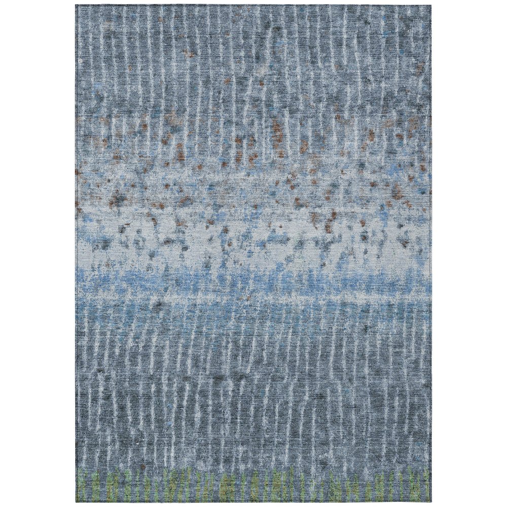 Machine Washable Indoor/Outdoor Chantille ACN2406 Blue 9' x 12' Rug. Picture 1