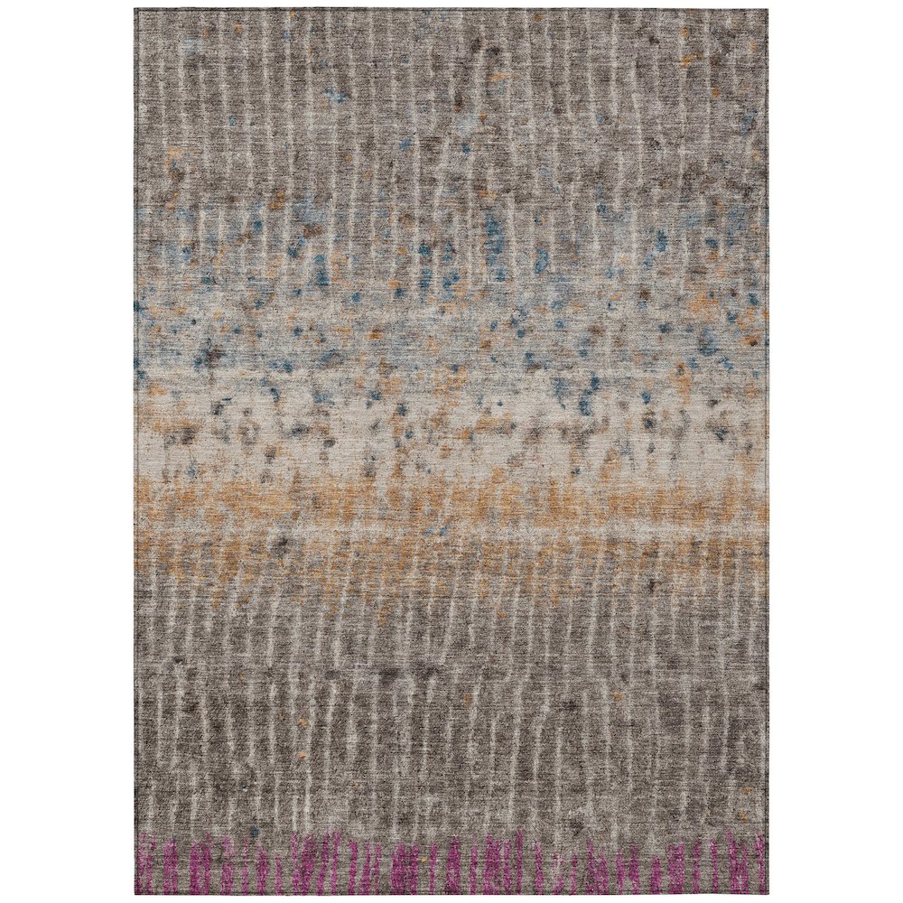 Machine Washable Indoor/Outdoor Chantille ACN2406 Brown 9' x 12' Rug. Picture 1