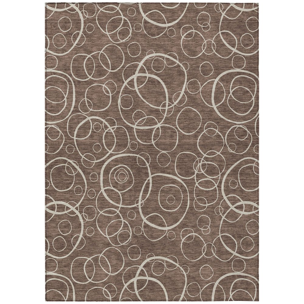 Machine Washable Indoor/Outdoor Chantille ACN2407 Brown 9' x 12' Rug. Picture 1