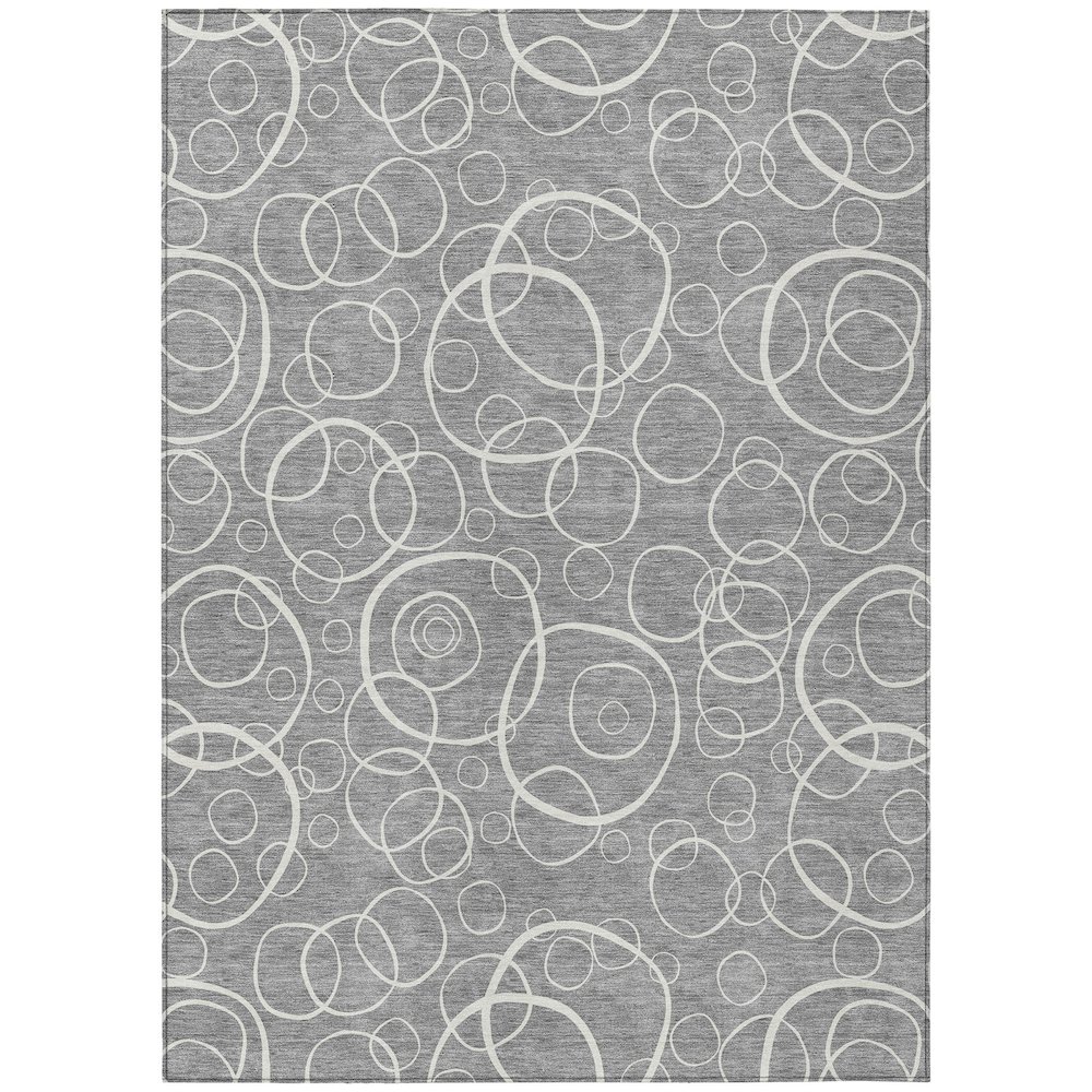 Machine Washable Indoor/Outdoor Chantille ACN2407 Gray 9' x 12' Rug. Picture 1