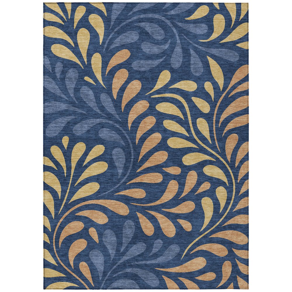 Machine Washable Indoor/Outdoor Chantille ACN2411 Blue 9' x 12' Rug. Picture 1