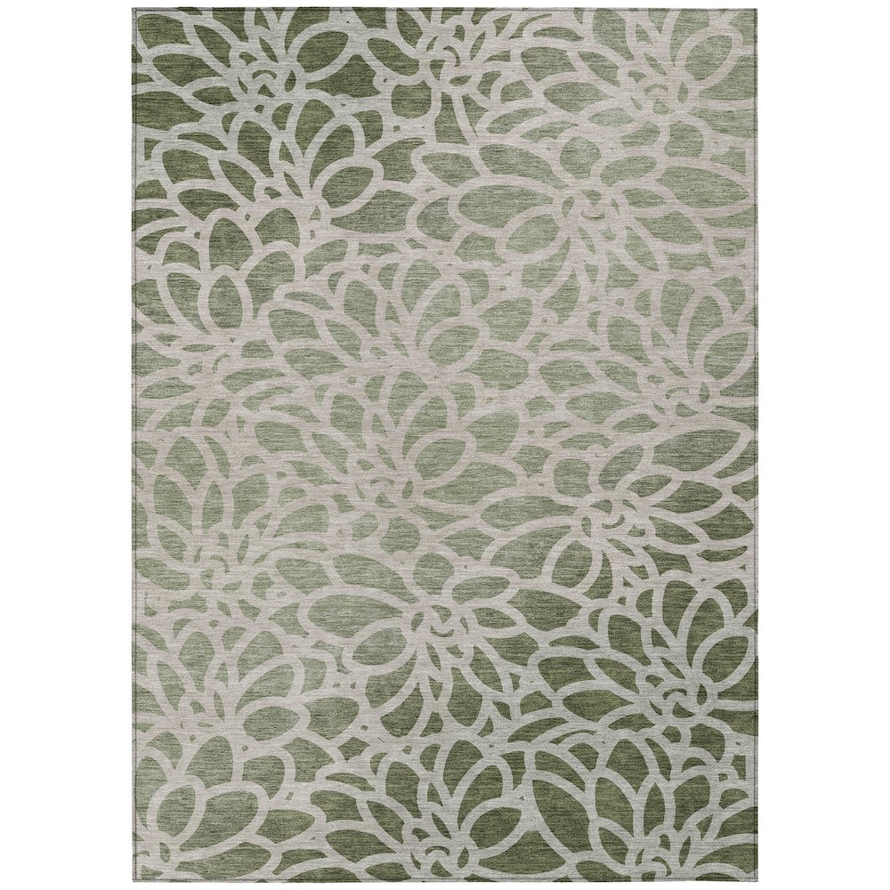 Machine Washable Indoor/Outdoor Chantille ACN2412 Green 9' x 12' Rug. Picture 1