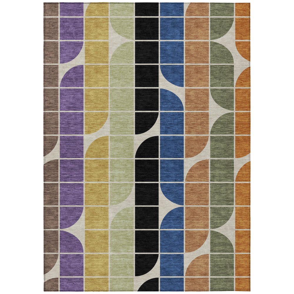 Machine Washable Indoor/Outdoor Chantille ACN2418 Blue 9' x 12' Rug. Picture 1