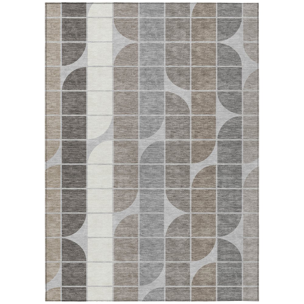 Machine Washable Indoor/Outdoor Chantille ACN2418 Gray 9' x 12' Rug. Picture 1