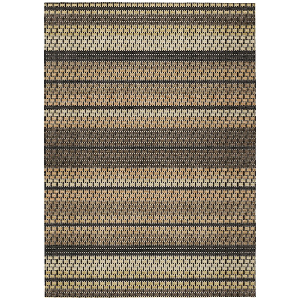 Machine Washable Indoor/Outdoor Chantille ACN2427 Gold 9' x 12' Rug. Picture 1