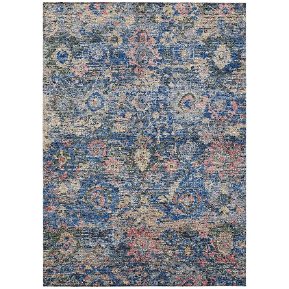 Machine Washable Indoor/Outdoor Chantille ACN2430 Blue 9' x 12' Rug. Picture 1