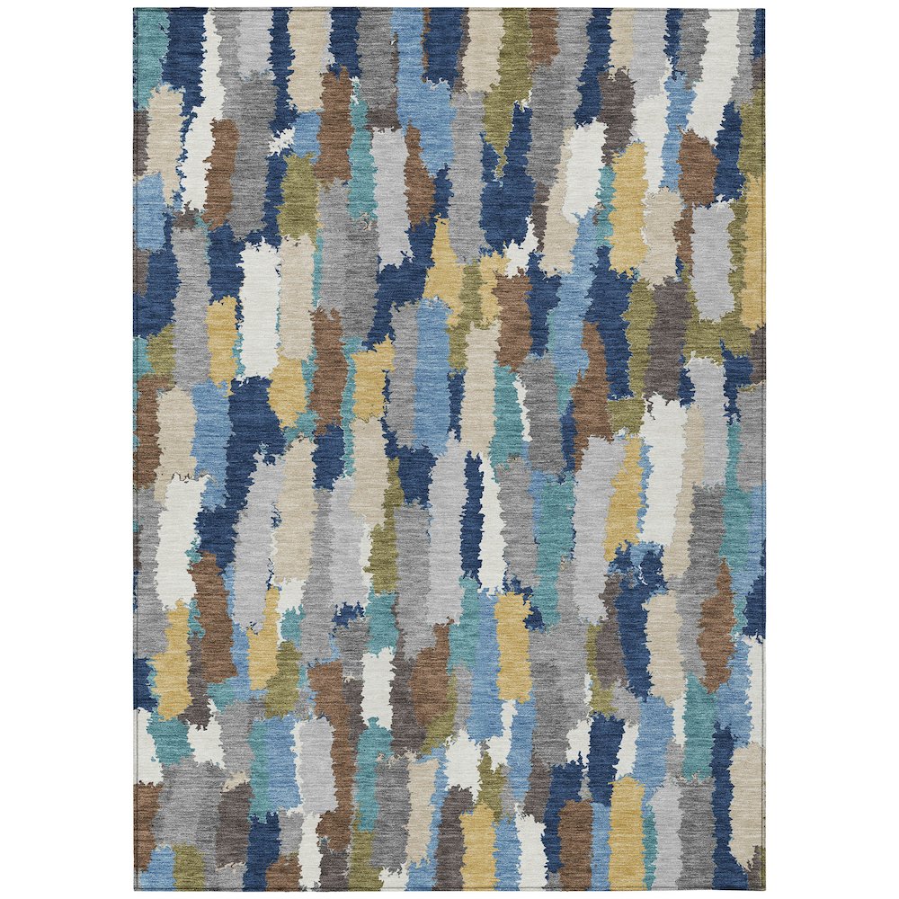 Machine Washable Indoor/Outdoor Chantille ACN2437 Blue 9' x 12' Rug. Picture 1