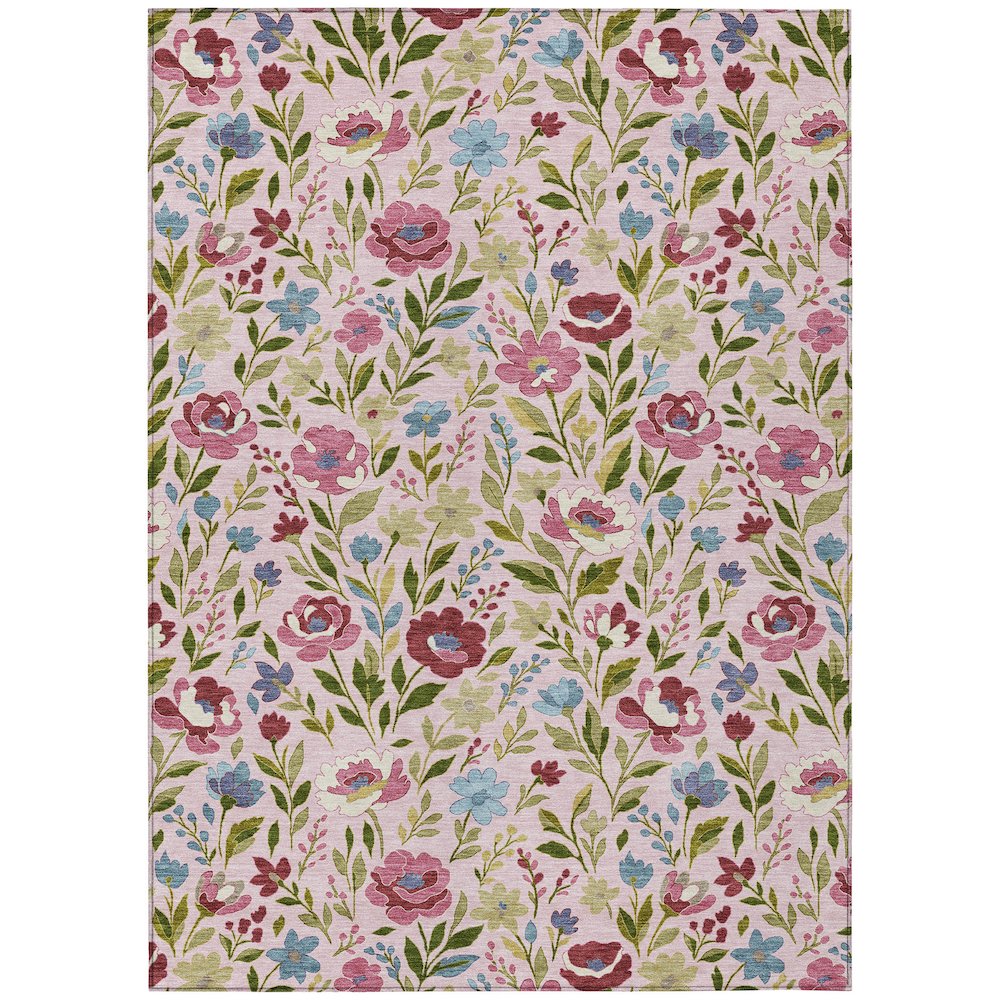 Machine Washable Indoor/Outdoor Chantille ACN2438 Pink 9' x 12' Rug. Picture 1