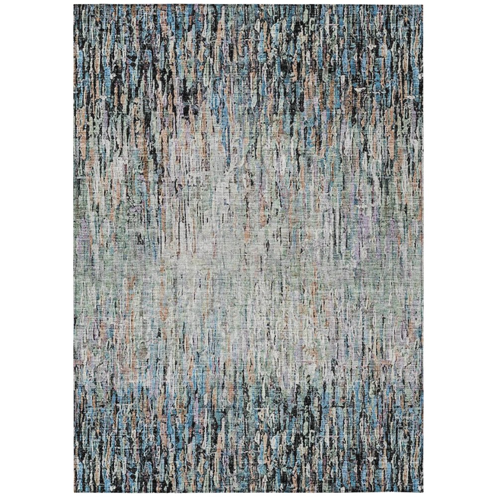 Machine Washable Indoor/Outdoor Chantille ACN2439 Black 9' x 12' Rug. Picture 1