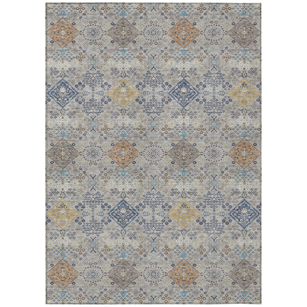Machine Washable Indoor/Outdoor Chantille ACN2440 Gray 9' x 12' Rug. Picture 1