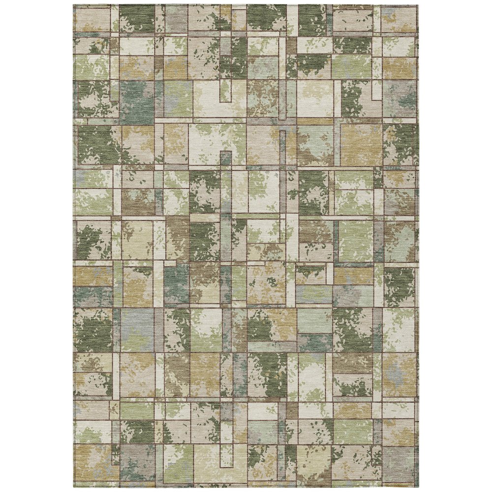 Machine Washable Indoor/Outdoor Chantille ACN2442 Green 9' x 12' Rug. Picture 1