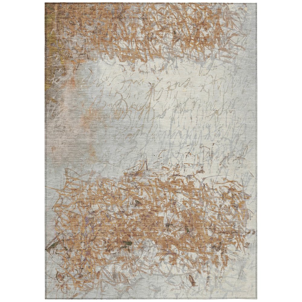 Machine Washable Indoor/Outdoor Chantille ACN2449 Orange 9' x 12' Rug. Picture 1