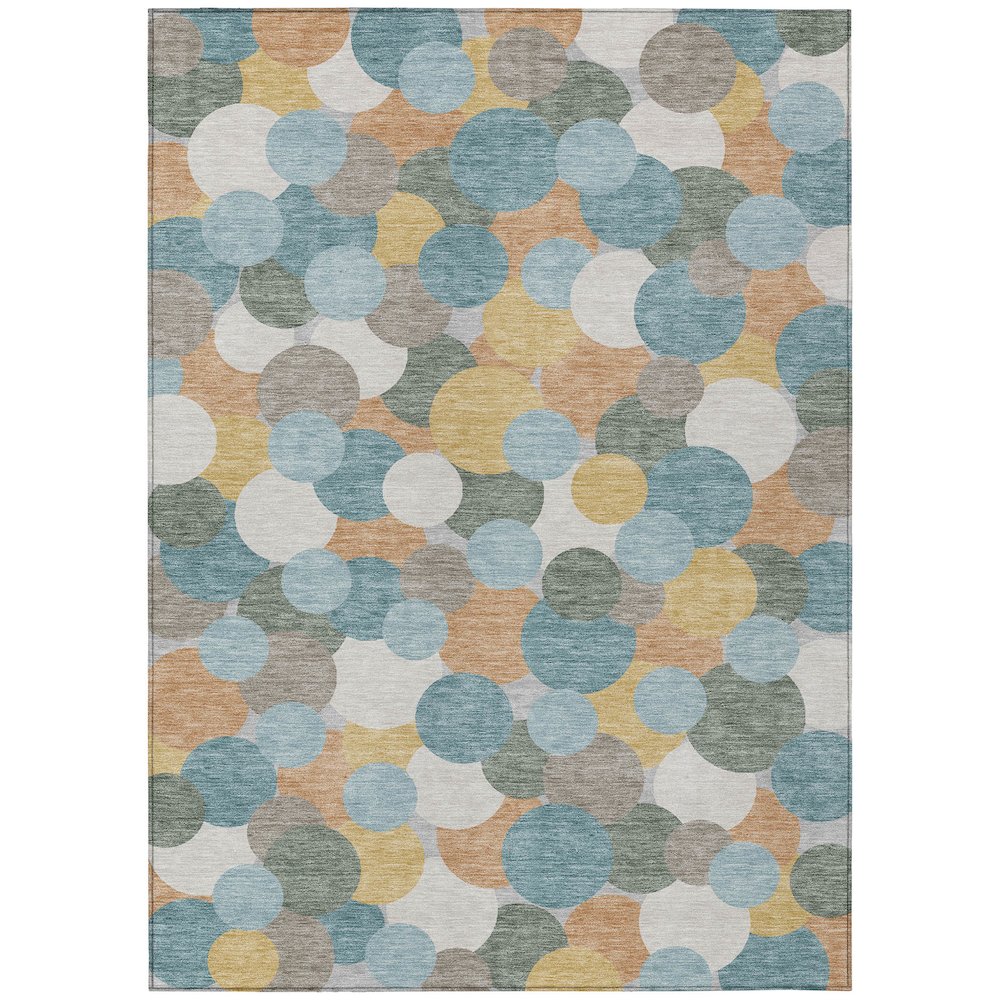 Machine Washable Indoor/Outdoor Chantille ACN2450 Teal 9' x 12' Rug. Picture 1