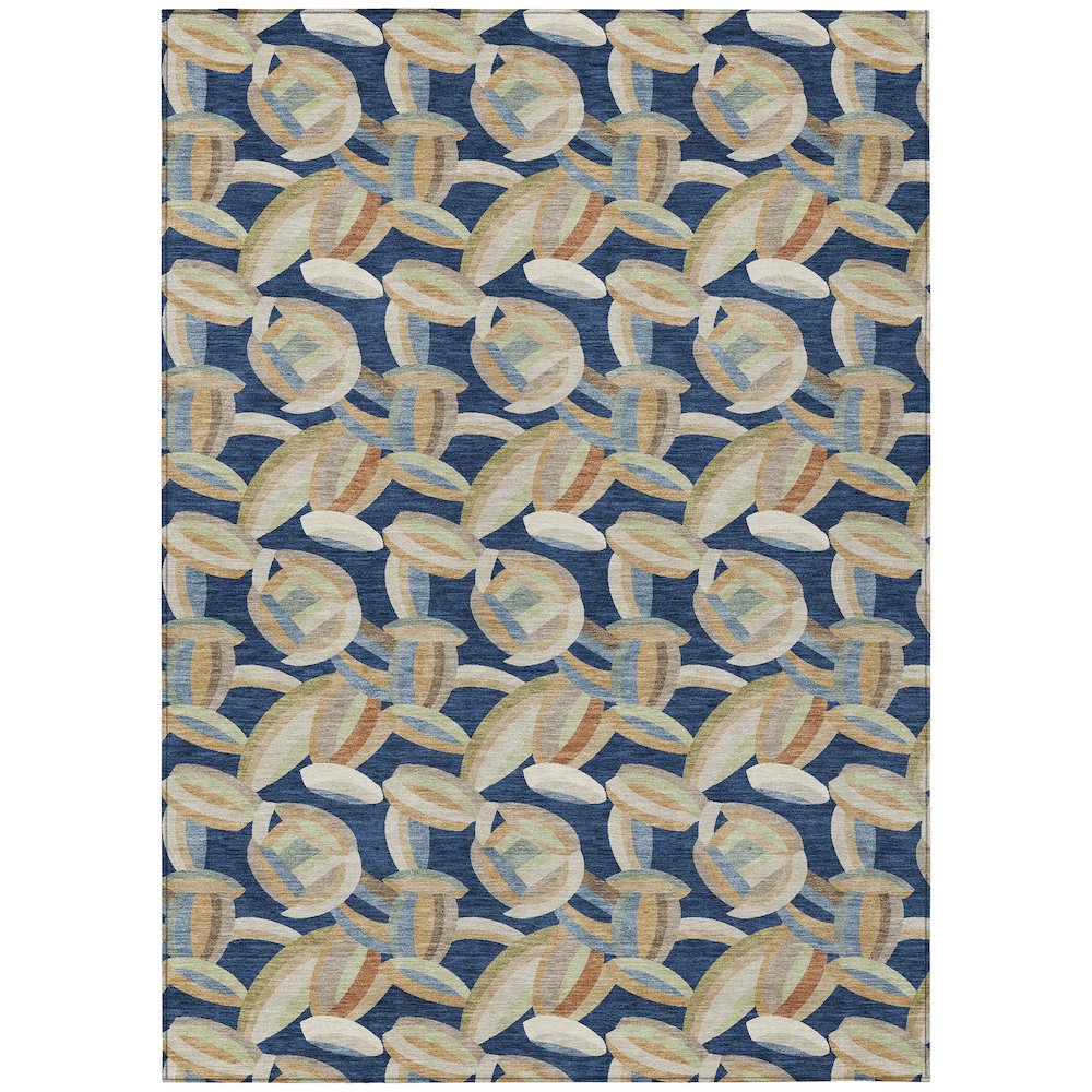 Machine Washable Indoor/Outdoor Chantille ACN2454 Blue 9' x 12' Rug. Picture 1