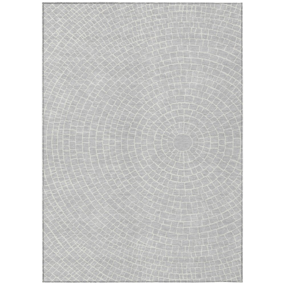 Machine Washable Indoor/Outdoor Chantille ACN2455 Gray 9' x 12' Rug. Picture 1