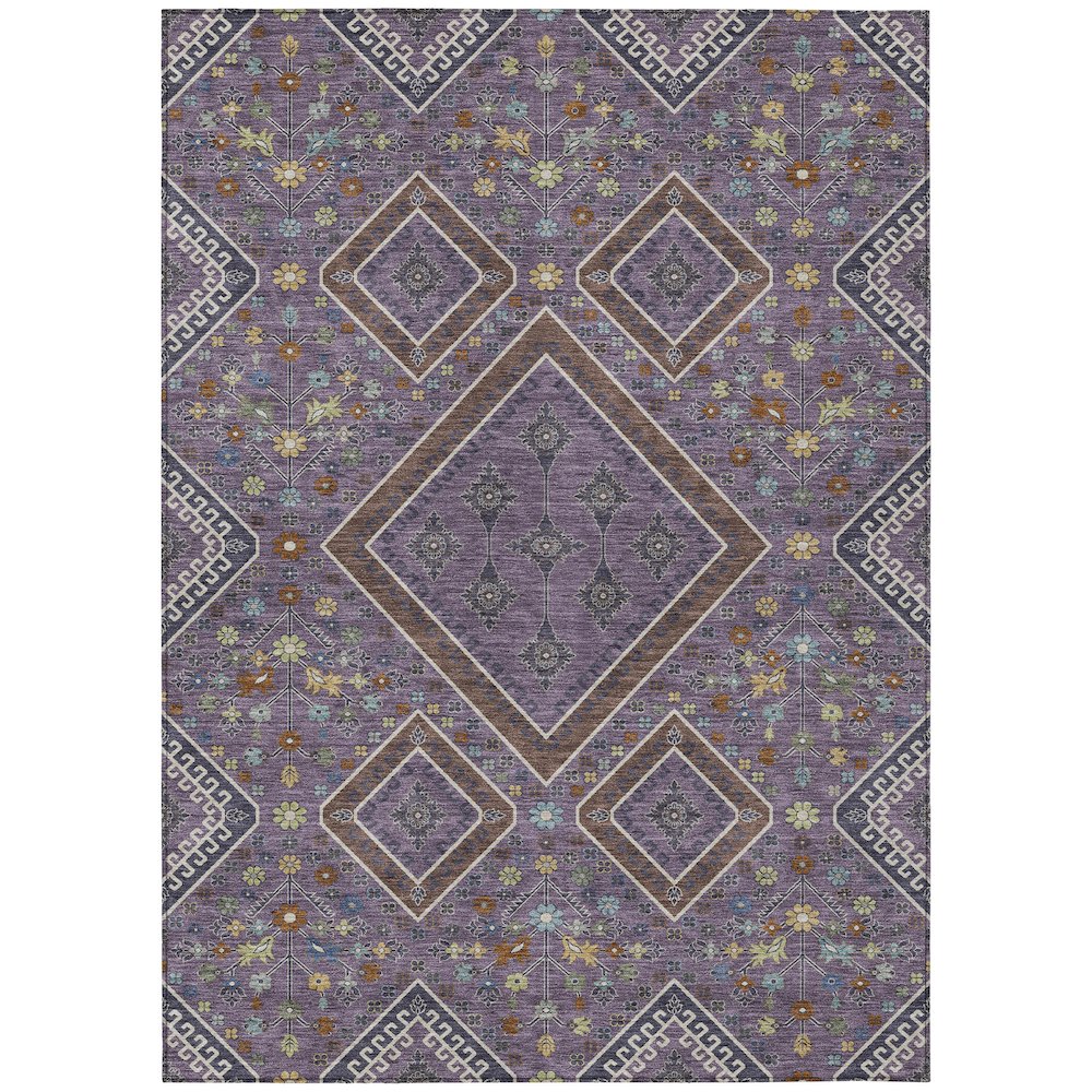 Machine Washable Indoor/Outdoor Chantille ACN2459 Purple 9' x 12' Rug. Picture 1
