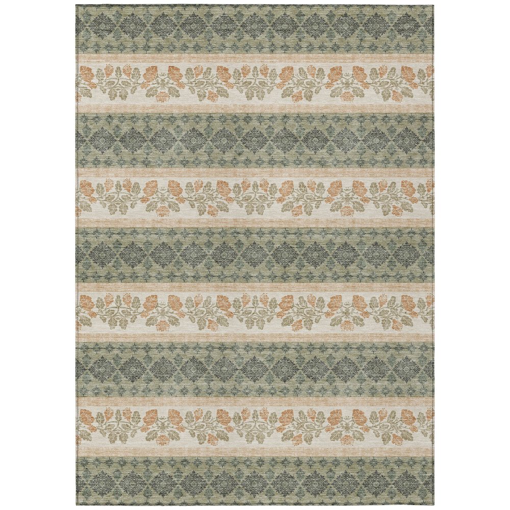Machine Washable Indoor/Outdoor Chantille ACN2465 Green 9' x 12' Rug. Picture 1