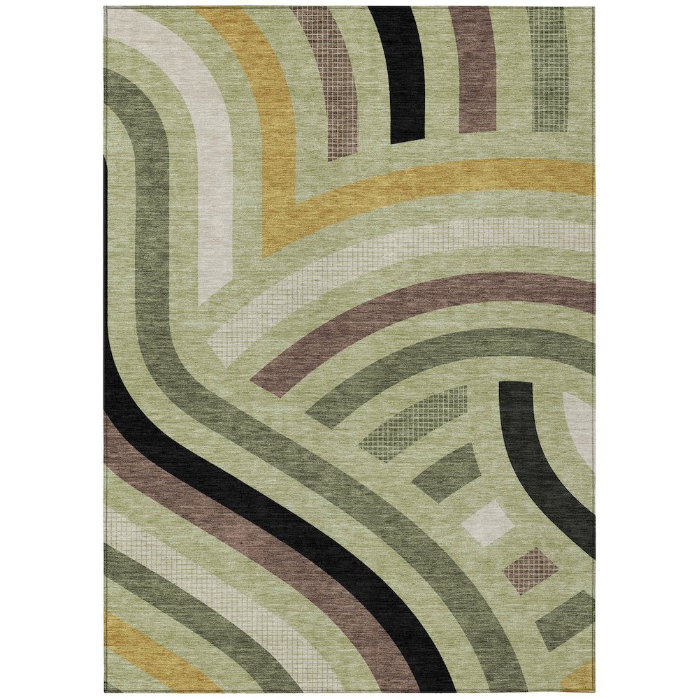 Machine Washable Indoor/Outdoor Chantille ACN2467 Green 9' x 12' Rug. Picture 1