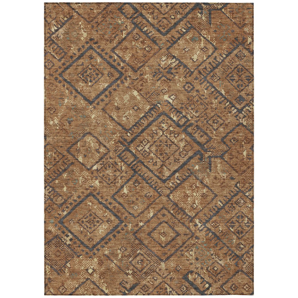 Machine Washable Indoor/Outdoor Chantille ACN2470 Orange 9' x 12' Rug. Picture 1