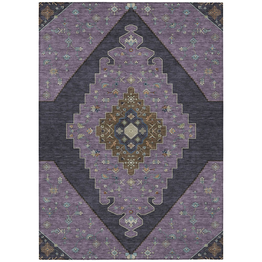 Machine Washable Indoor/Outdoor Chantille ACN2472 Purple 9' x 12' Rug. Picture 1