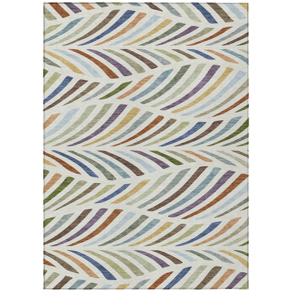 Machine Washable Indoor/Outdoor Chantille ACN2475 Ivory 9' x 12' Rug. Picture 1