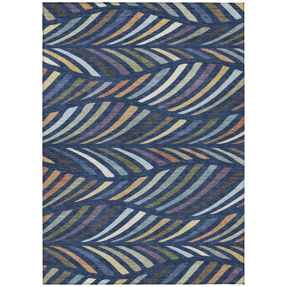 Machine Washable Indoor/Outdoor Chantille ACN2475 Blue 9' x 12' Rug. Picture 1