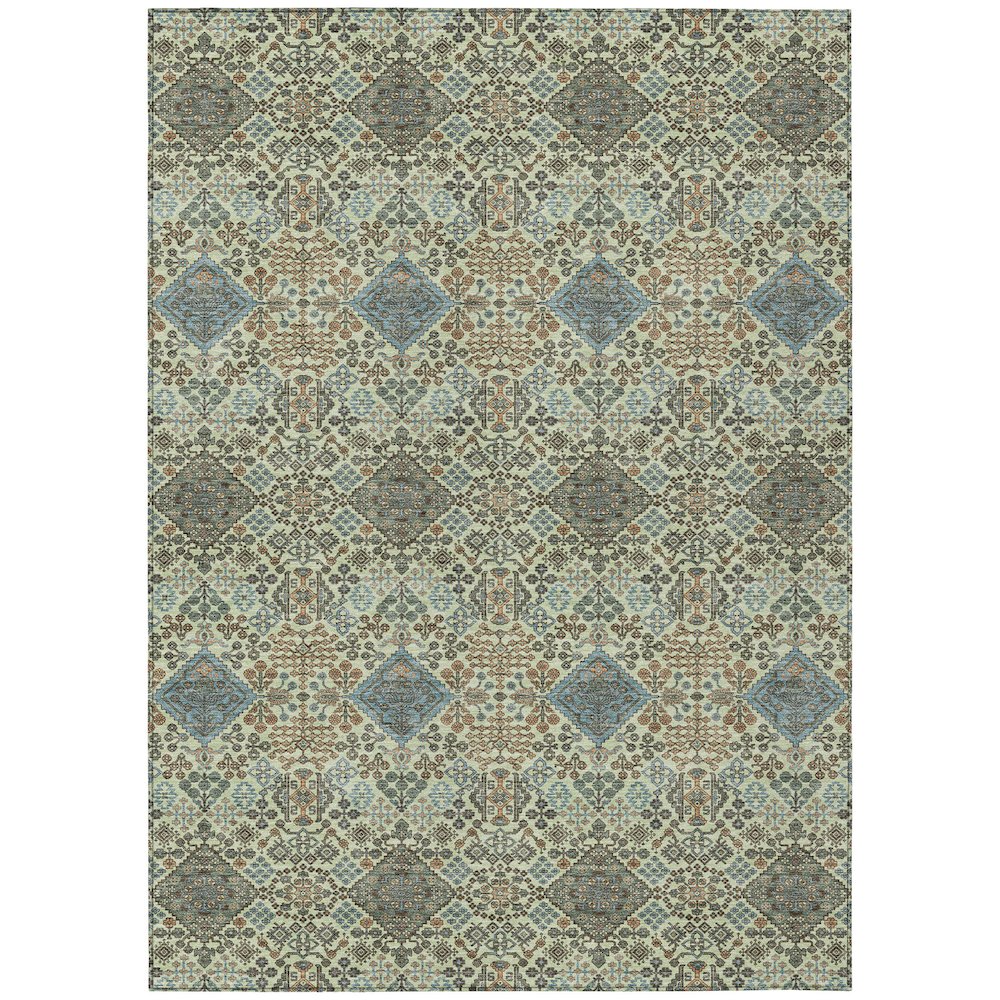 Machine Washable Indoor/Outdoor Chantille ACN2477 Green 9' x 12' Rug. Picture 1