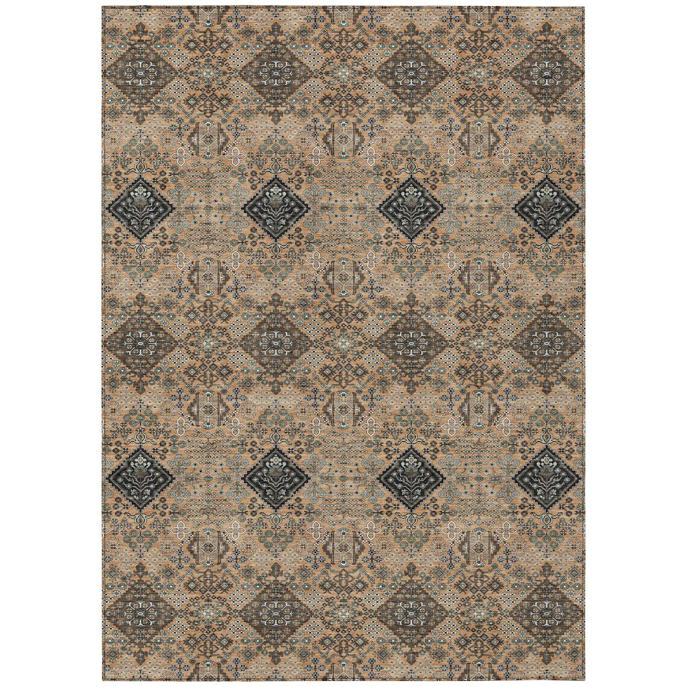 Machine Washable Indoor/Outdoor Chantille ACN2477 Orange 9' x 12' Rug. Picture 1