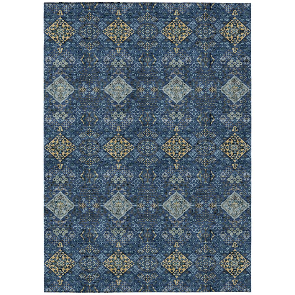 Machine Washable Indoor/Outdoor Chantille ACN2477 Blue 9' x 12' Rug. Picture 1