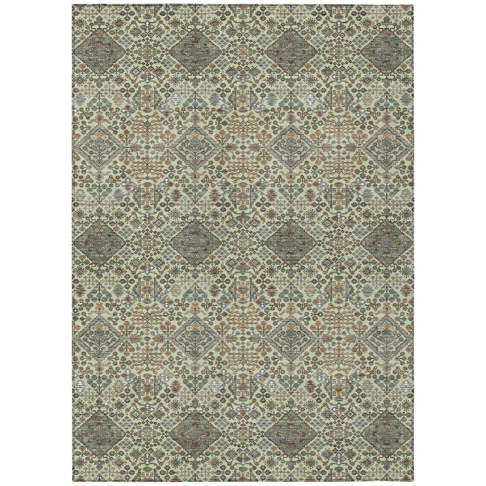 Machine Washable Indoor/Outdoor Chantille ACN2478 Green 9' x 12' Rug. Picture 1