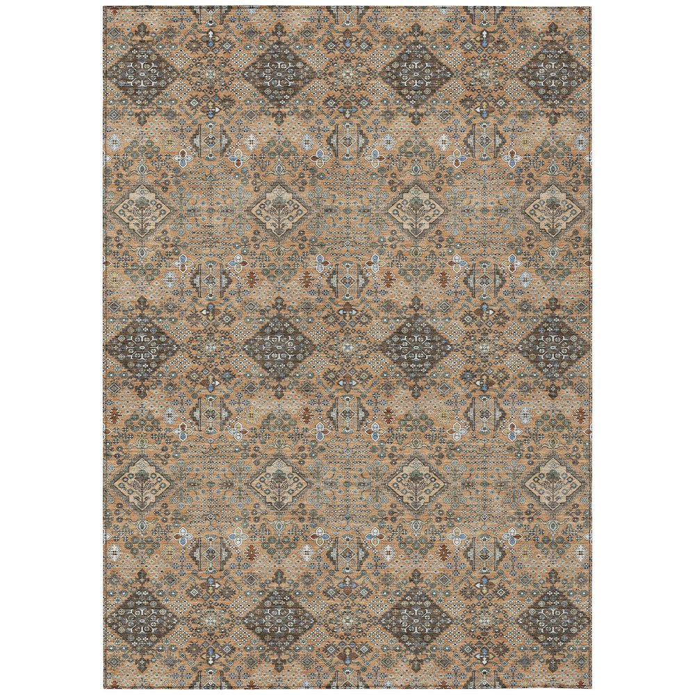 Machine Washable Indoor/Outdoor Chantille ACN2478 Orange 9' x 12' Rug. Picture 1