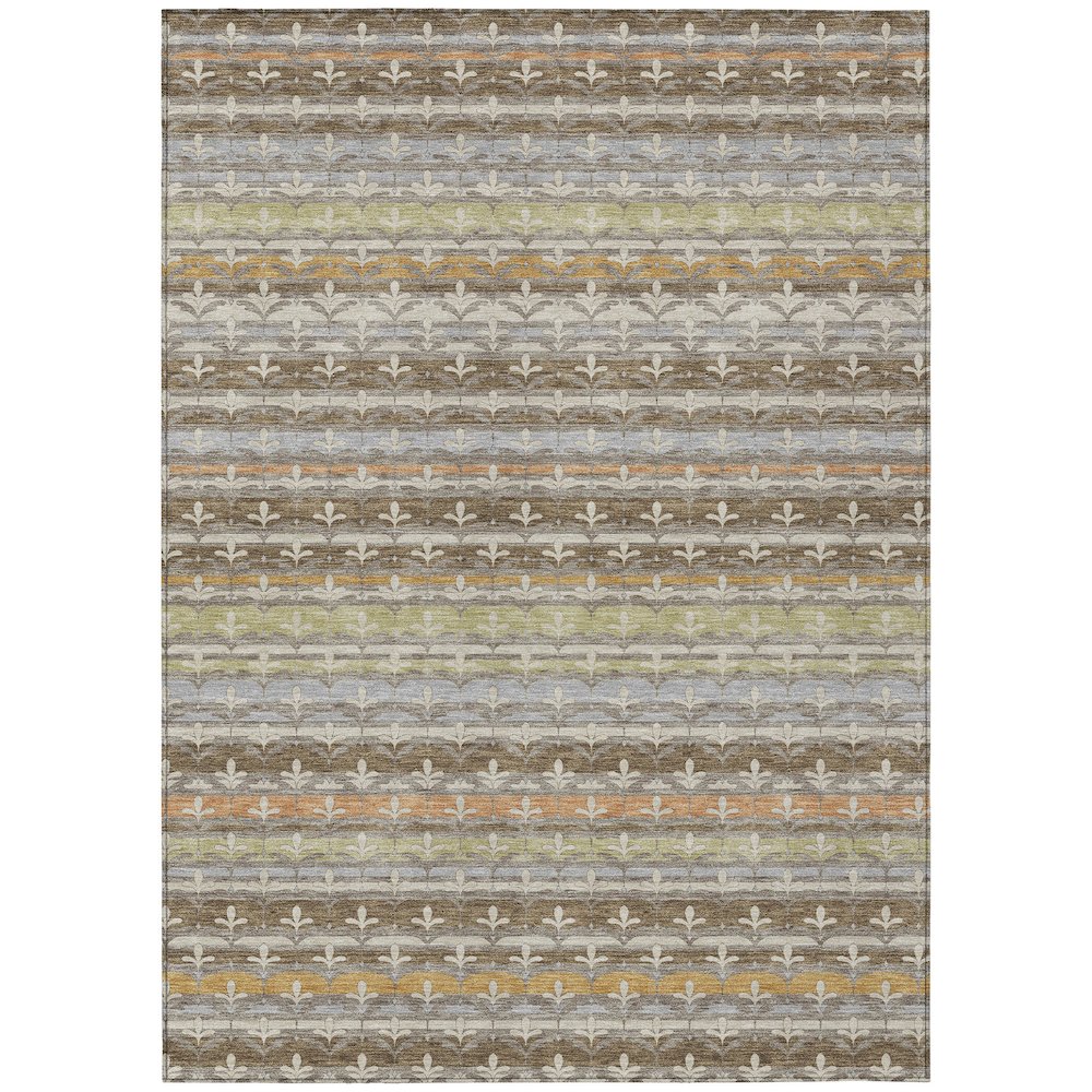 Machine Washable Indoor/Outdoor Chantille ACN2479 Brown 9' x 12' Rug. Picture 1