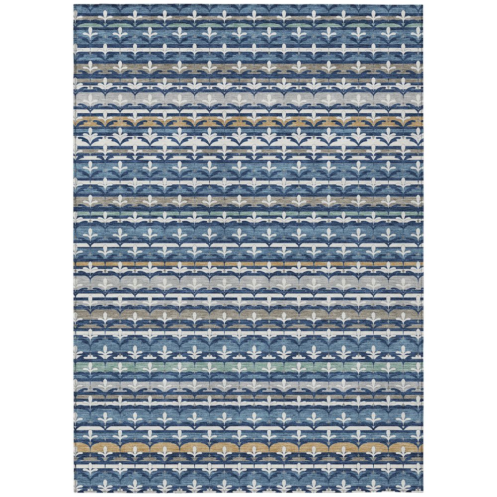 Machine Washable Indoor/Outdoor Chantille ACN2479 Blue 9' x 12' Rug. Picture 1