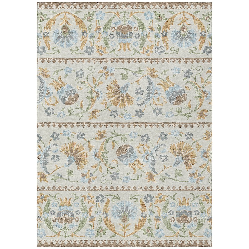 Machine Washable Indoor/Outdoor Chantille ACN2480 Ivory 9' x 12' Rug. Picture 1