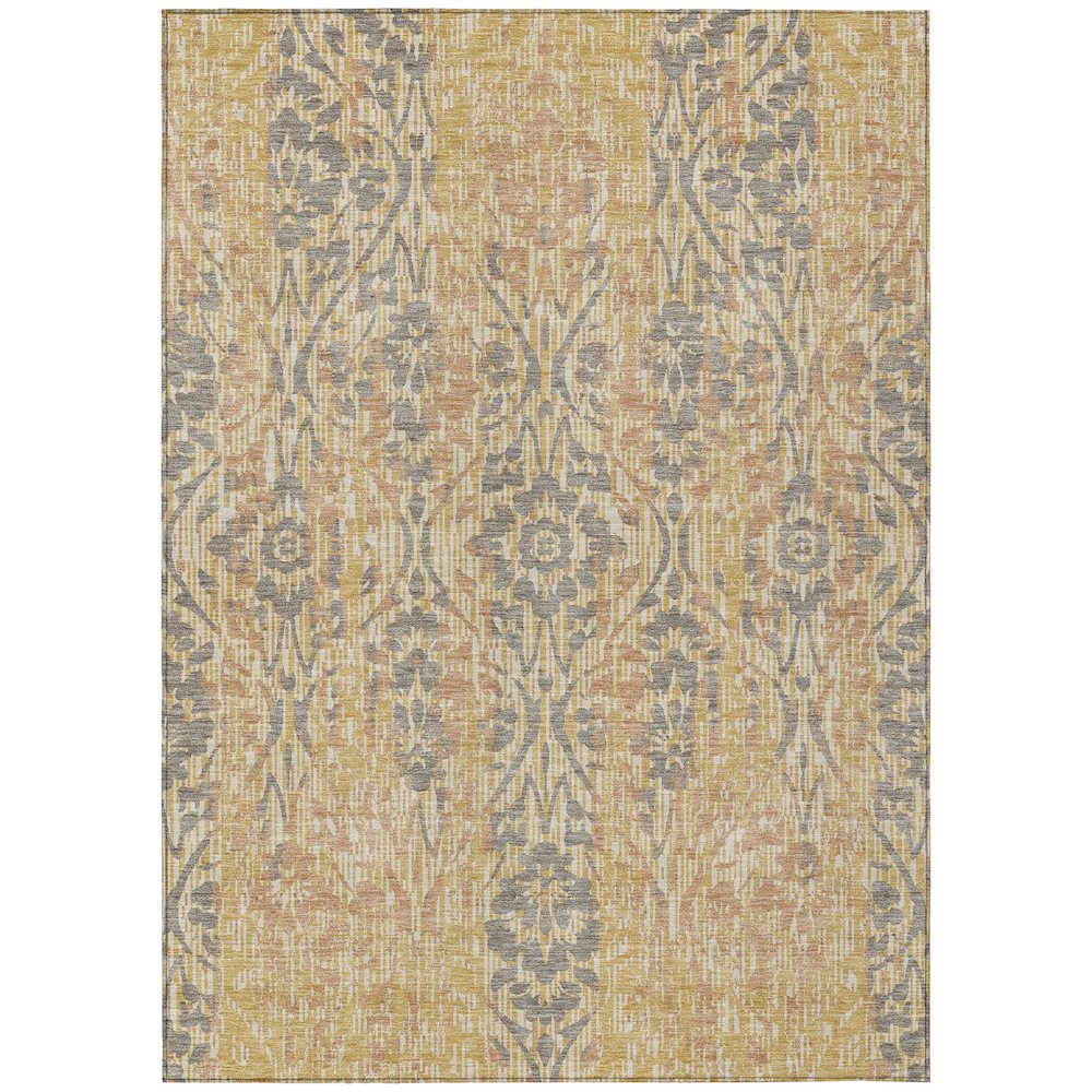 Machine Washable Indoor/Outdoor Chantille ACN2482 Gold 9' x 12' Rug. Picture 1