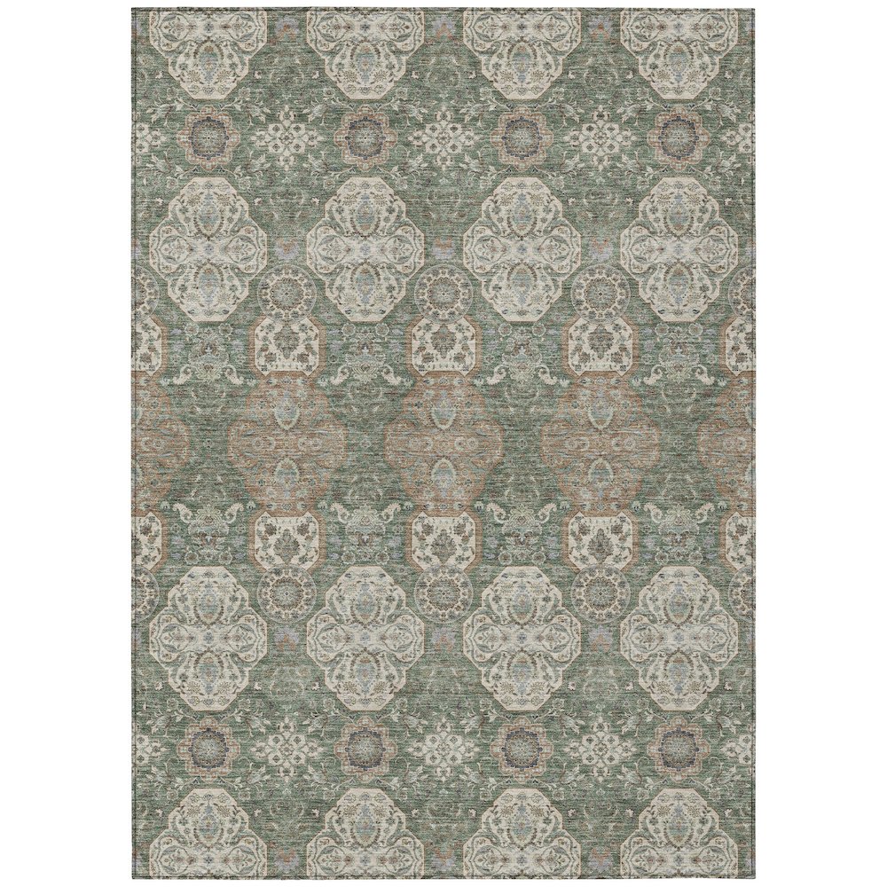 Machine Washable Indoor/Outdoor Chantille ACN2483 Green 9' x 12' Rug. Picture 1