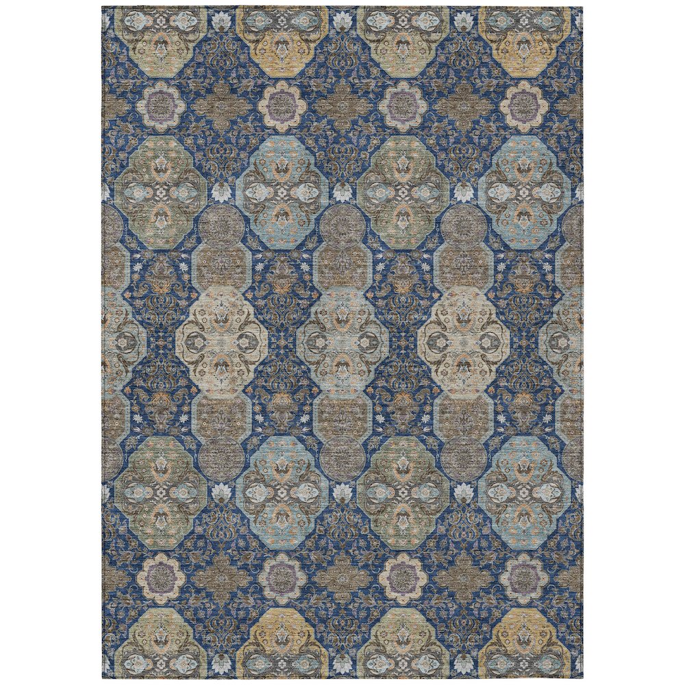 Machine Washable Indoor/Outdoor Chantille ACN2484 Blue 9' x 12' Rug. Picture 1