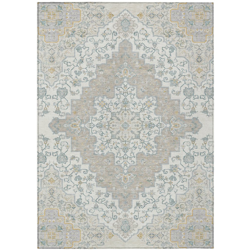 Machine Washable Indoor/Outdoor Chantille ACN2486 Ivory 9' x 12' Rug. Picture 1