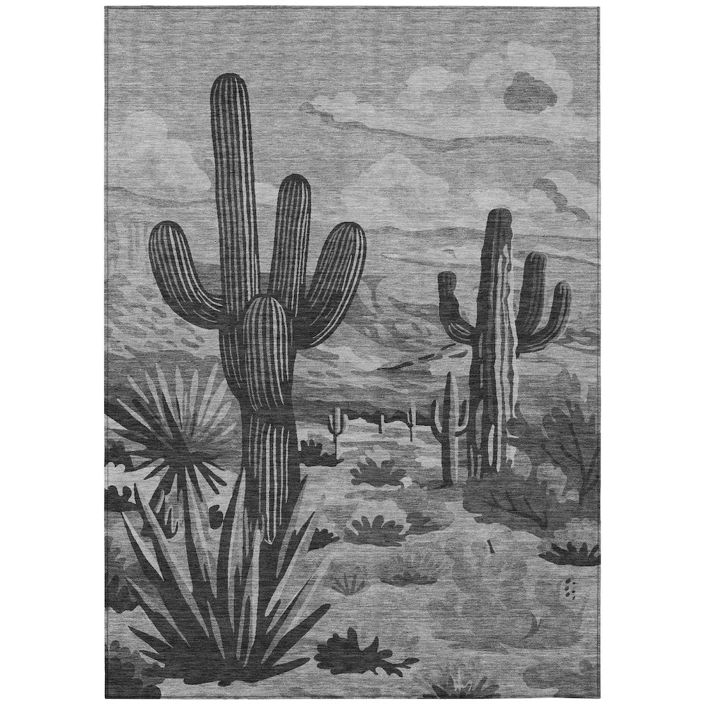 Machine Washable Indoor/Outdoor Chantille ACN2496 Gray 9' x 12' Rug. Picture 1
