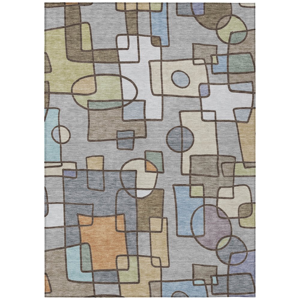 Machine Washable Indoor/Outdoor Chantille ACN2503 Gray 9' x 12' Rug. Picture 1