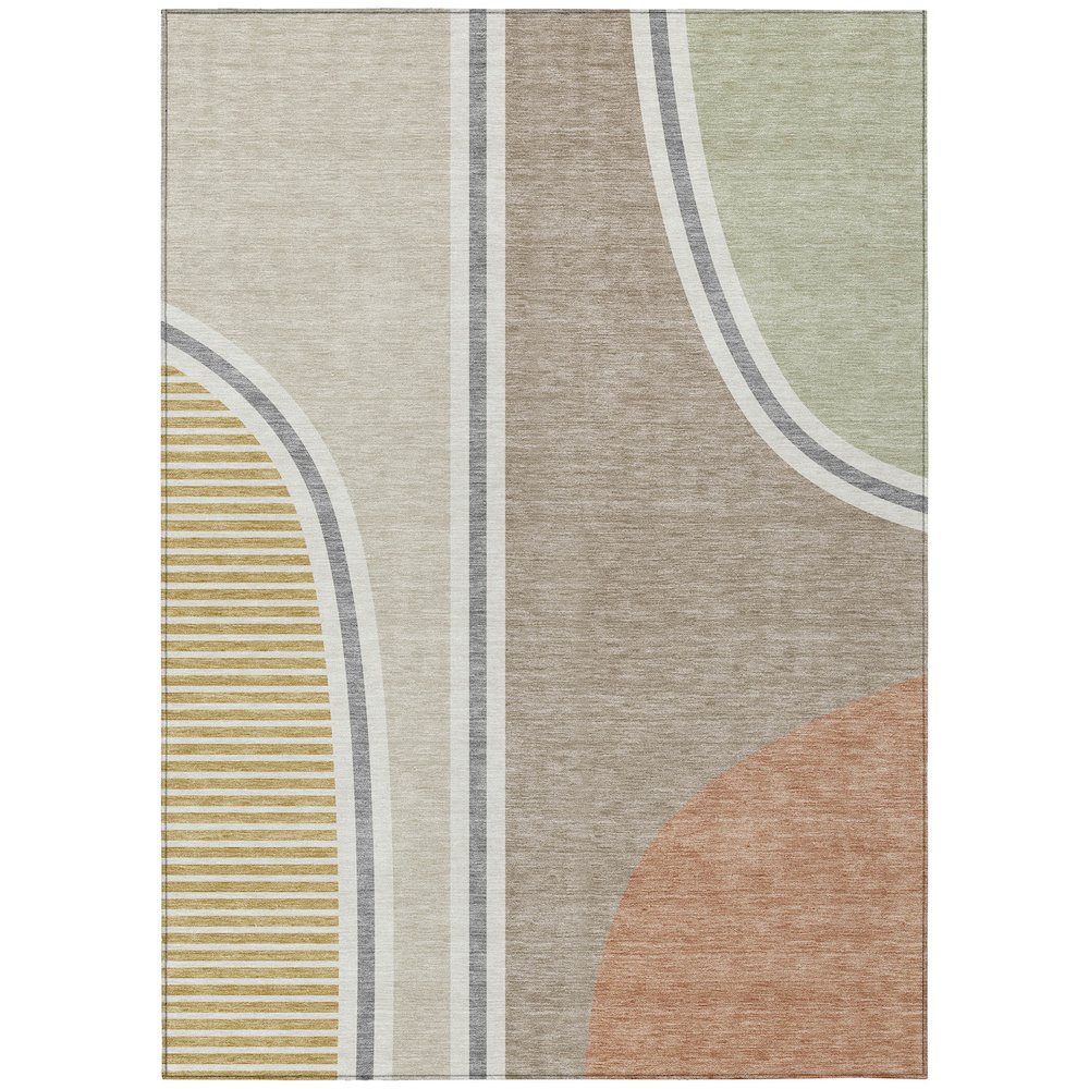 Machine Washable Indoor/Outdoor Chantille ACN2505 Brown 9' x 12' Rug. Picture 1