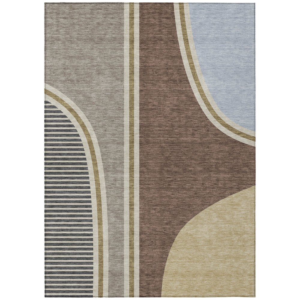 Machine Washable Indoor/Outdoor Chantille ACN2505 Brown 9' x 12' Rug. Picture 1