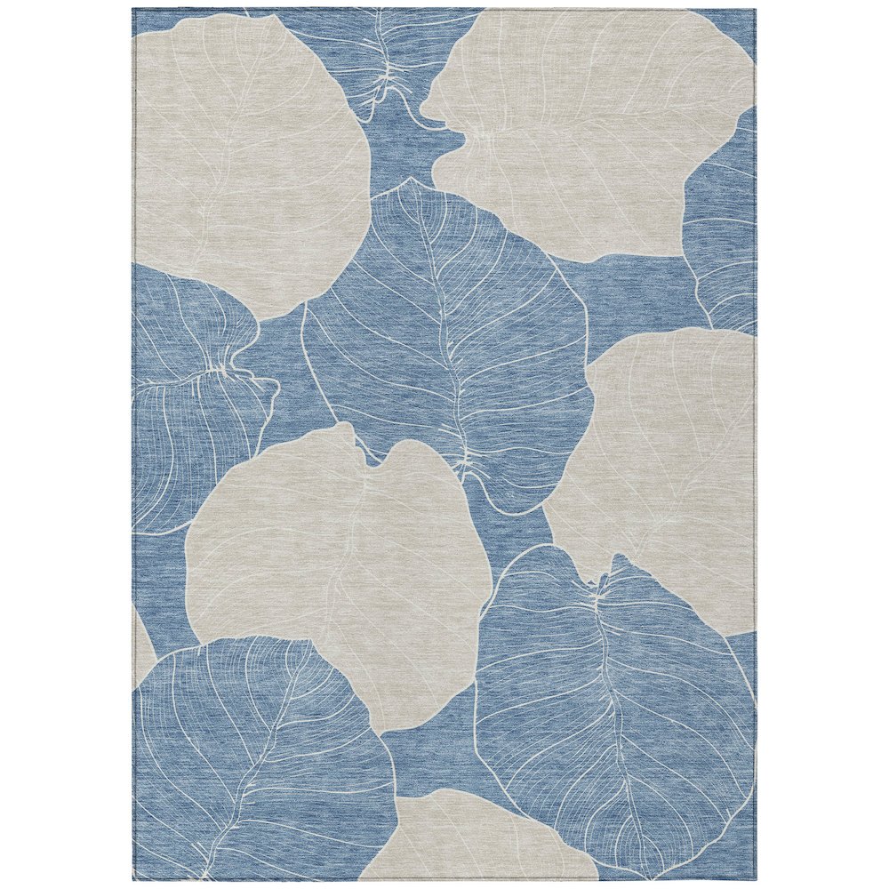 Machine Washable Indoor/Outdoor Chantille ACN2506 Blue 9' x 12' Rug. Picture 1