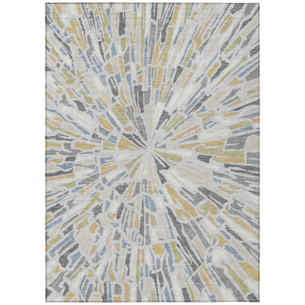 Machine Washable Indoor/Outdoor Chantille ACN2514 Gray 9' x 12' Rug. Picture 1