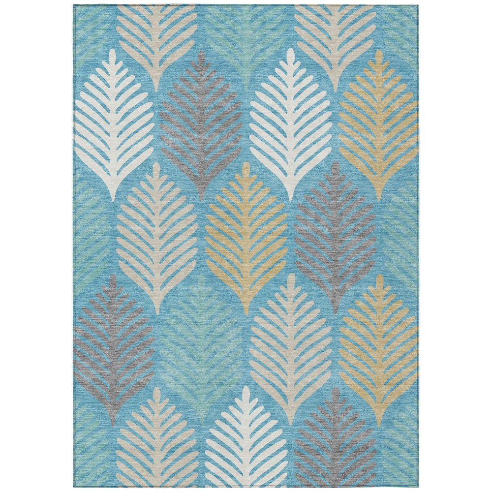 Machine Washable Indoor/Outdoor Chantille ACN2515 Teal 9' x 12' Rug. Picture 1