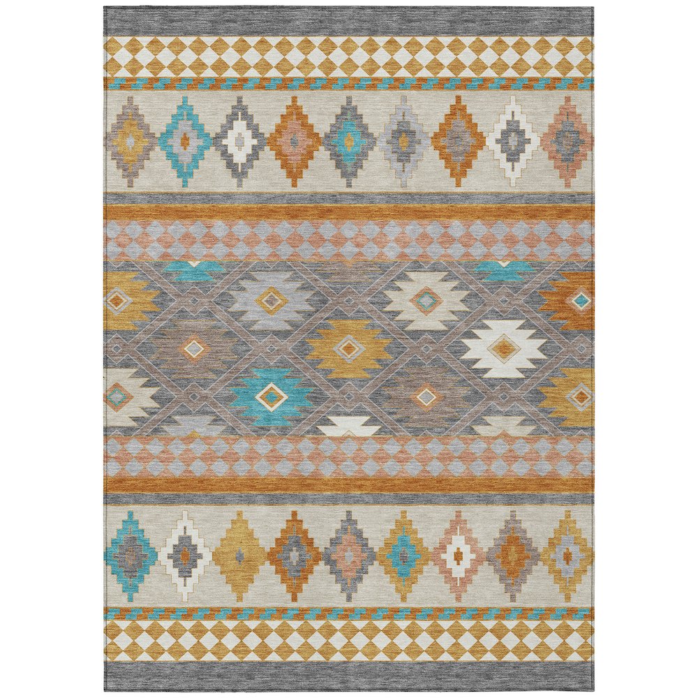 Machine Washable Indoor/Outdoor Chantille ACN2519 Gray 9' x 12' Rug. Picture 1