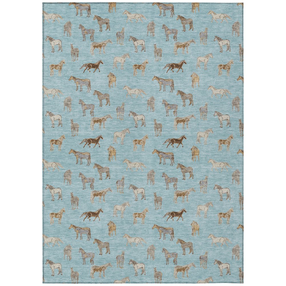 Machine Washable Indoor/Outdoor Chantille ACN2521 Blue 9' x 12' Rug. Picture 1