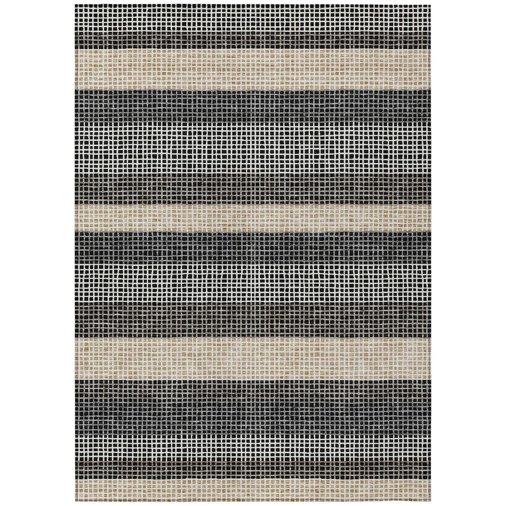 Machine Washable Indoor/Outdoor Chantille ACN2530 Black 9' x 12' Rug. Picture 1