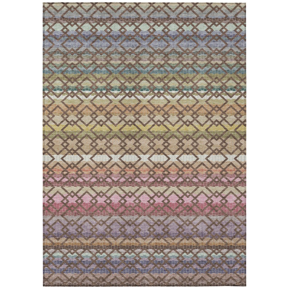 Machine Washable Indoor/Outdoor Chantille ACN2531 Brown 9' x 12' Rug. Picture 1
